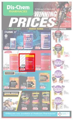 Dis-Chem : Winning Prices Sport (24 February - 21 March 2022), page 1