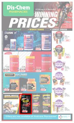 Dis-Chem : Winning Prices Sport (24 February - 21 March 2022), page 1