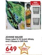 Johnnie Walker Green Label 15 YO Scotch Whisky And 2 Glasses In Gift Pack-750ml