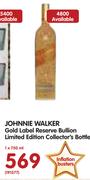 Johnnie Walker Gold Label Reserve Bullion Limited Edition Collector's Bottle-750ml