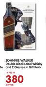 Johnnie Walker Double Black Label  Whisky And 2 Glasses In Gift Pack-750ml