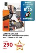Johnnie Walker Black Label Blended Scotch Whisky And 2 Glasses In Gift Pack-750ml