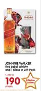 Johnnie Walker Red Label Whisky And 1 Glass In Gift Pack-750ml