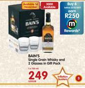 Bain's Single Grain Whisky And 2 Glasses In Gift Pack-750ml