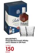 Ballentine's Finest Blended Scotch Whisky And 2 Glasses In Gift Pack-750ml