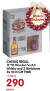 Chivas Regal 12 YO Blended Scotch Whisky And 2 Miniatures 50ml In Gift Pack-750ml