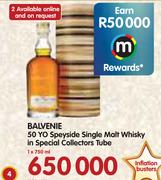 Balvenie 50 YO Speyside Single Malt Whisky In Special Collectors Tube-750ml