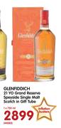 Glenfiddich 21 YO Grand Reserve Speyside Single Malt Scotch In Gift Tube-750ml