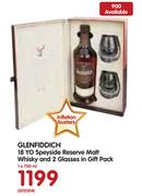 Glenfiddich 18 YO Speyside Reserve Malt Whisky And 2 Glasses In Gift Pack-750ml