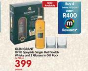 Glen Grant 10 YO Speyside Single Malt Scotch Whisky And 2 Glasses In Gift Pack-750ml