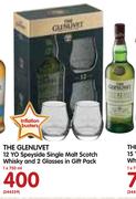 The Glenlivet 12 YO Speyside Single Malt Scotch Whisky and 2 Glasses In Gift Pack-750ml