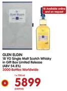 Glen Elgin 18 YO Single malt Scotch Whisky In Gift Box(ABV 54.8%)-750ml