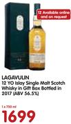 Lagavulin 12 YO Islay Single Malt Scotch Whisky In Gift Box 2017(ABV 56.5%)-750ml