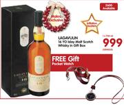 Lagavulin 16 YO Islay Malt Scotch Whisky in Gift Box-750ml + Free Pocket Watch