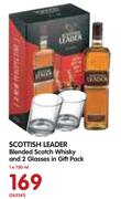 Scottish Leader Blended Scotch Whisky and 2 Glasses in Gift Pack-750ml