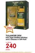 Tullamore Dew Irish Triple Distilled Whiskey And 2 Glasses In Gift Pack-1x750ml