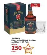 Jim Beam Kentucky Double Oak Bourbon And Glass In Gift Pack-1x750ml