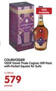 Courvoisier VSOP David Thale Cognac Gift Pack With Pocket Square For Suits-1x750ml