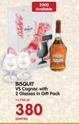 Bisquit VSCognac With 2 Glasses In Gift Pack-1x750ml