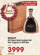 Bisquit XO Rose Gold Limited Edition Cognac In Gift Box-1x1Ltr
