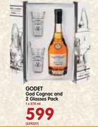 Godet God Cognac And 2 Glasses Pack-1x375ml