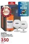 Martell VS Fine Cognac And 2 Glasses In Gift Pack-1x750ml