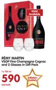Remy VSOP Fine Champagne Cognac And 2 Glasses In Gift Pack-1x750ml