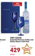 Grey Goose Imported Premium Vodka And Rivira Glass In Gift Pack-1x750ml