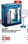 Bombay Sapphire Imported London Dry Gin And Glass Gift Pack-1x750ml