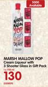 Marsh Mallow Pop Cream Liqueur With 3 Shooter Glass In Gift Pack-1x750ml