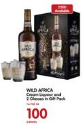 Wild Africa Cream Liqueur And 2 Glasses In Gift Pack-750ml