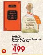 Patron Reposado Premium Imported Tequila In Gift Box-1x750ml