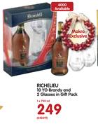 Richelieu 10 YO Brandy And 2 Glasses In Gift Pack-1x750ml