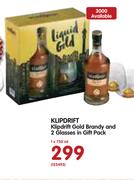 Klipdrift Klipdrift Gold Brandy And 2 Glasses In Gift Pack-1x750ml