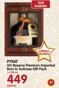 Pyrat XO Reserve Premium Imported Rum In Suitcase Gift Pack-1x750ml