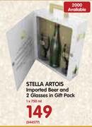 Stella Artois Imported Beer And 2 Glasses In Gift Pack-1x750ml