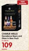 Charlie Wells Decadence Beers And Glass In Beer Pack-3x500ml