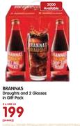 Brannas Draughts And 2 Glasses In Gift Pack-4x440ml