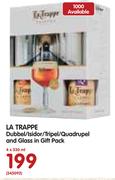 LA Trappe Dubbel/Isidor/Tripel/Quadrupel And Glass In Gift Pack-4x330ml