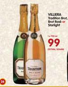 Villiera Tradition Brut/Brut Rose Or Starlight-1x750ml