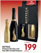 Bottega Prosecco Brut Doc And Free 200ml Gold Prosecco-1x750ml