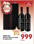 Meerlust Rubicon 2008 And 2009 In Leather Box-2x750ml