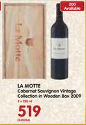 LA Motte Cabernet Sauvignon Vintage Collection In Wooden Box 2009-2x750ml
