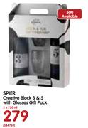Spier Creative Block 3 & 5 With Glasses Gift Pack-2x750ml