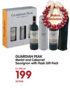 Guardian Peak Merlot And Cabernet Sauvignon With Flask Gift Pack-2x750ml