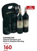 Zonnebloem Cabernet Sauvignon and Merlot in Neoprene Wine Bag-2 x 750ml