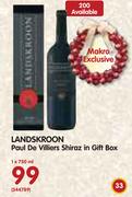Landskroon Paul De Villiers Shiraz in Gift Box-750ml