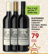 Rustenberg Stellenbosch Cabernet Sauvignon, Merlot, Shiraz Or RM Nicholson-750ml Each