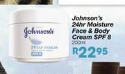 Johnson's 24Hr Moisture Face and Body Cream - 200ml
