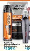 L'Oreal Eye Roll-On, Moisturising Fluid Or Daily Moisturiser-Each